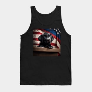 Patriotic Black Lab Puppy Tank Top